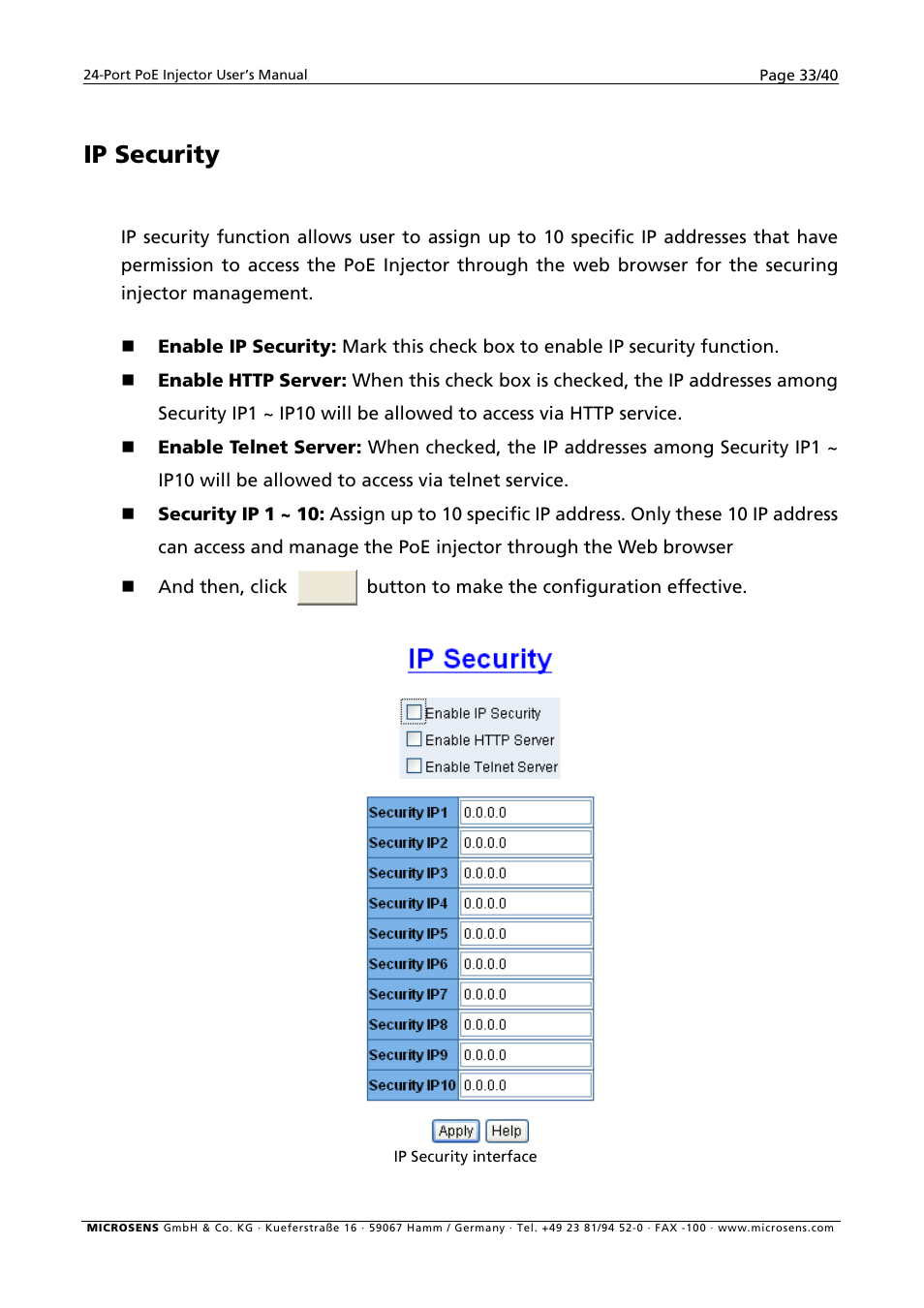 Ip security | Microsens MS400900M User Manual | Page 35 / 42