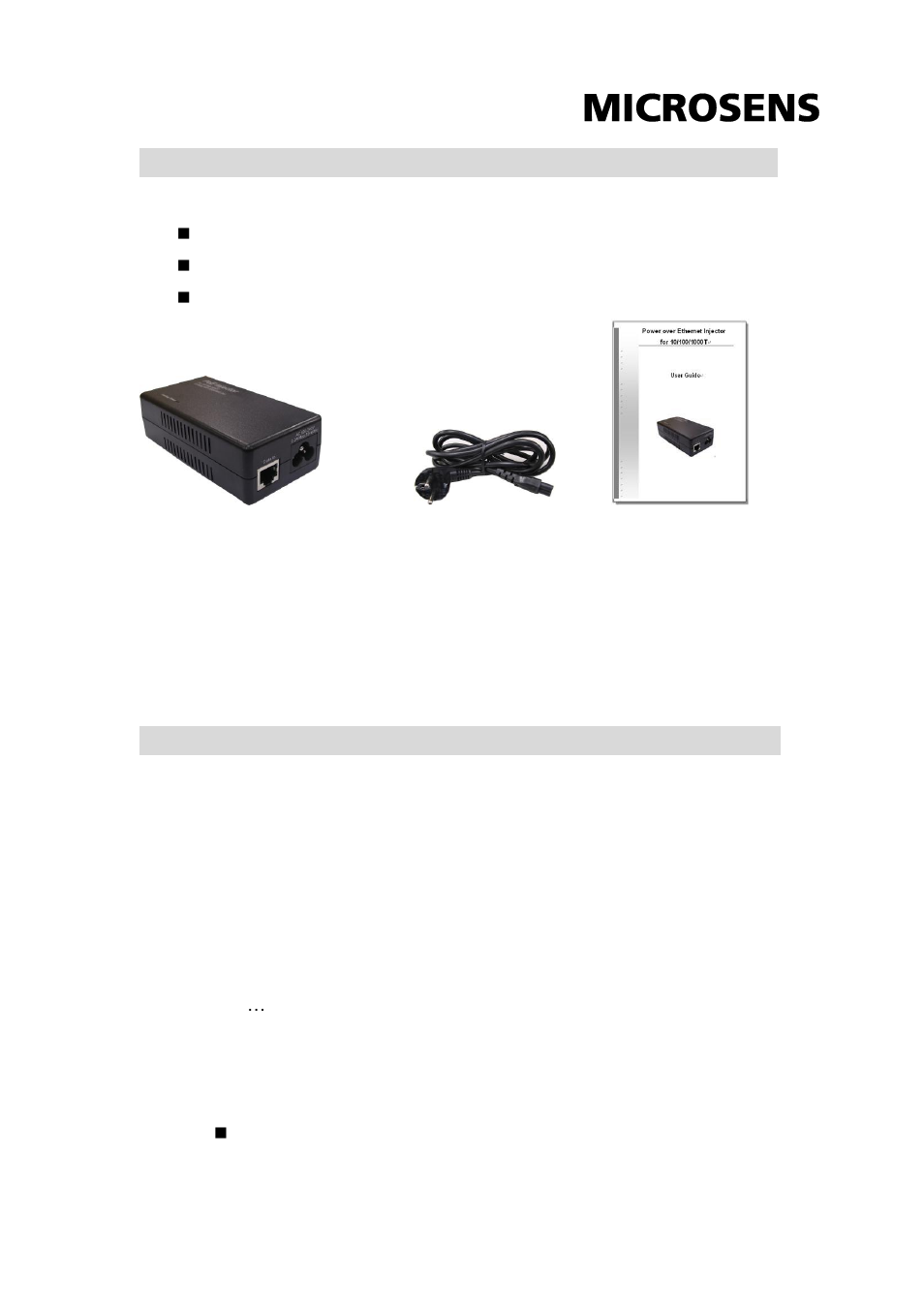 Package contents, Installation | Microsens MS400930 User Manual | Page 5 / 7