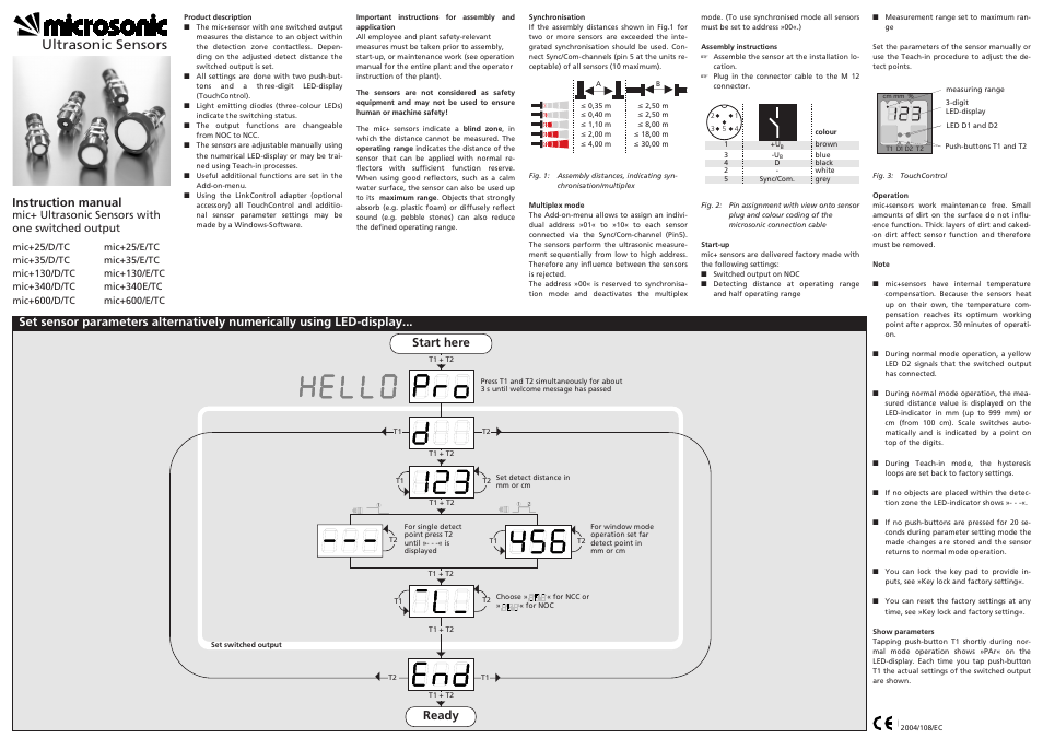 Microsonic mic+25/D/TC User Manual | 3 pages