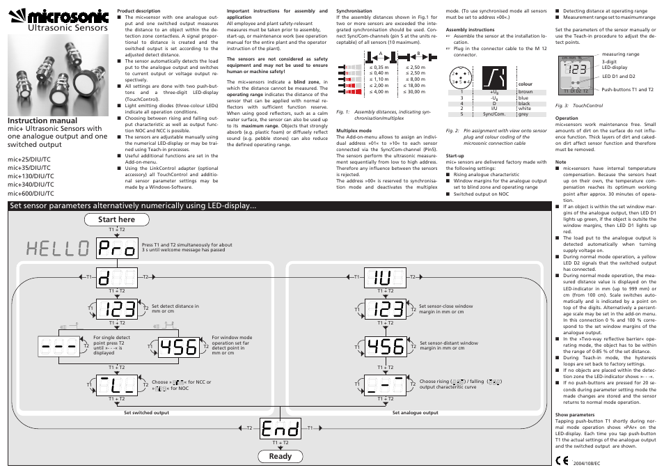 Microsonic mic+25/DIU/TC User Manual | 3 pages