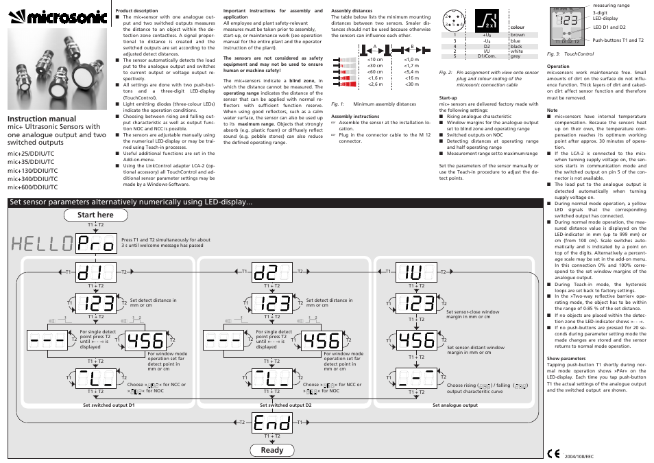 Microsonic mic+25/DDIU/TC User Manual | 3 pages