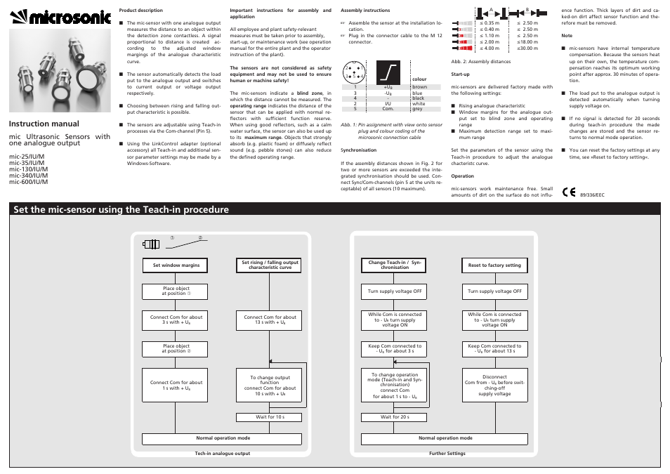 Microsonic mic-25/IU/M User Manual | 2 pages