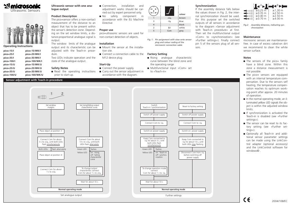 Microsonic pico+15/I User Manual | 2 pages