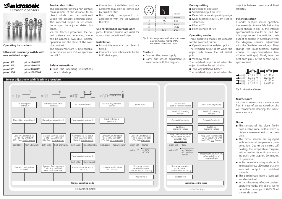 Microsonic pico+15/F User Manual | 3 pages