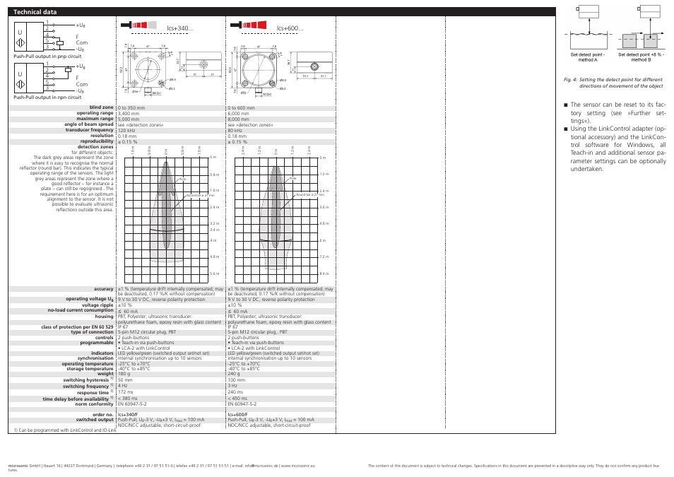 Microsonic lcs+340/F User Manual | Page 2 / 3