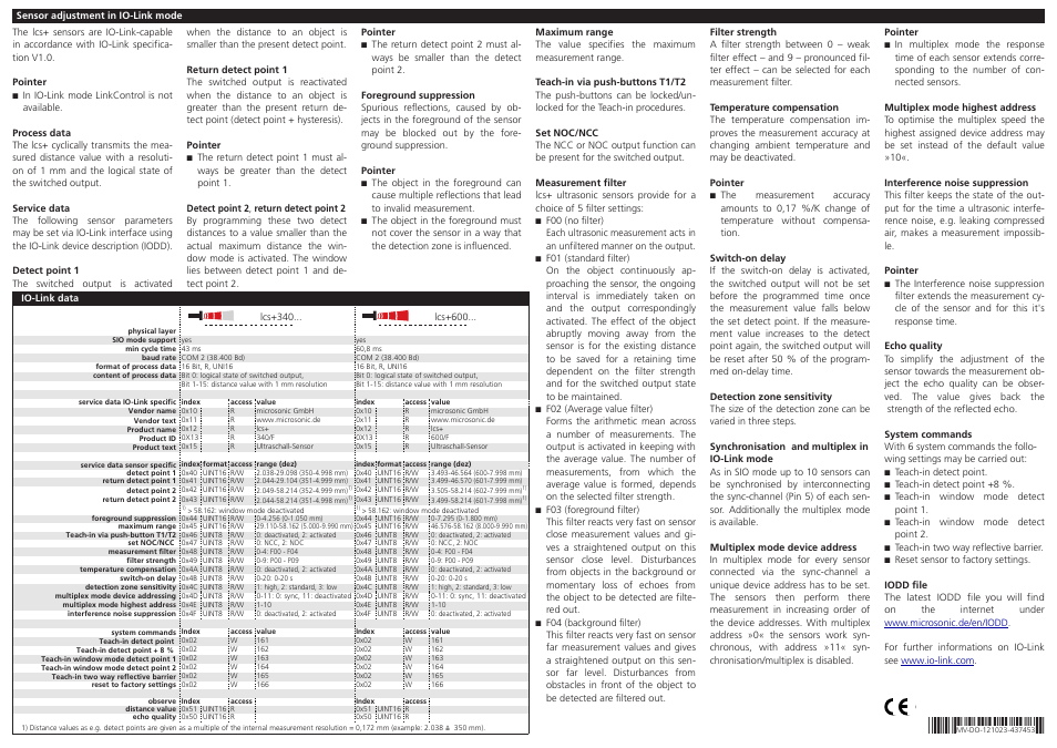 Microsonic lcs+340/F User Manual | Page 3 / 3