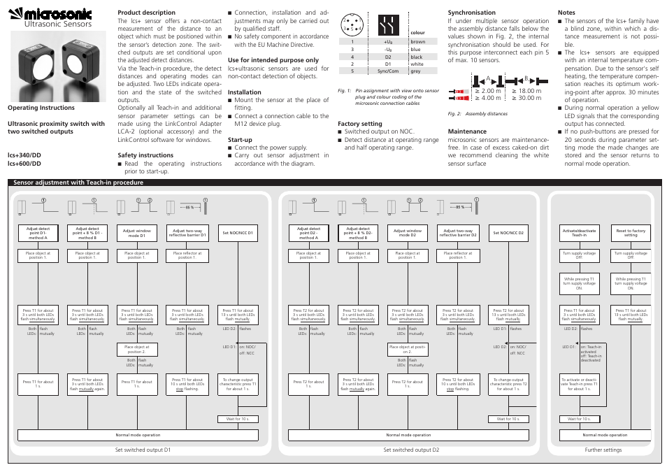 Microsonic lcs+340/DD User Manual | 2 pages