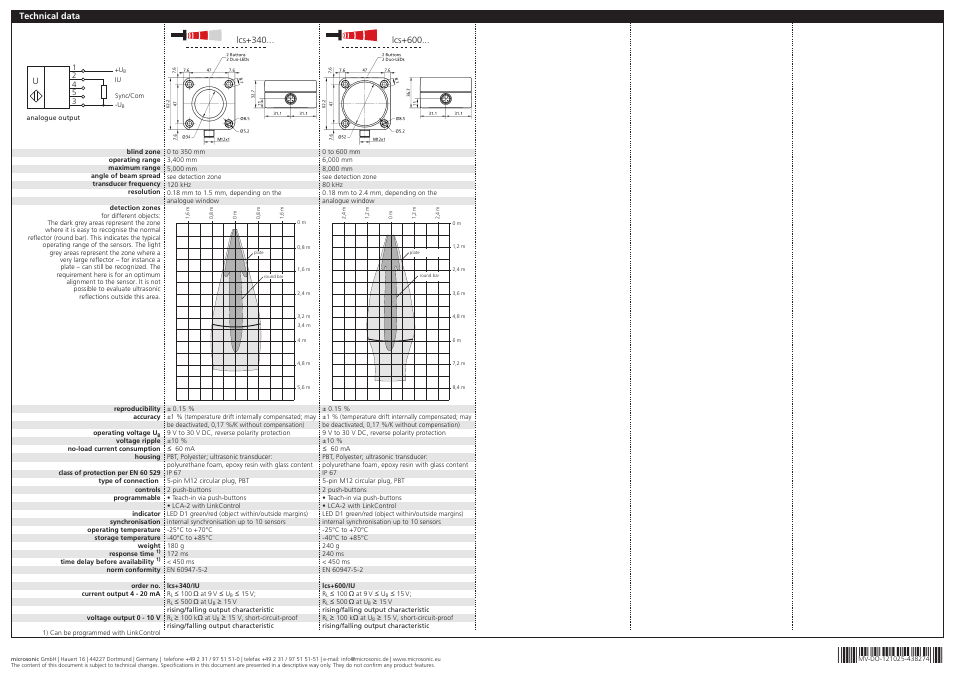 Microsonic lcs+340/IU User Manual | Page 2 / 2