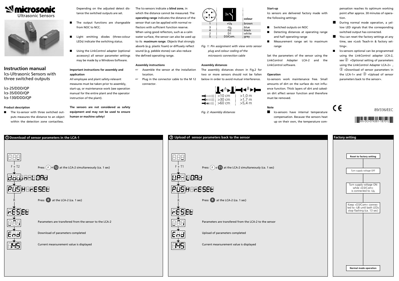 Microsonic lcs-25/DDD/QP User Manual | 3 pages