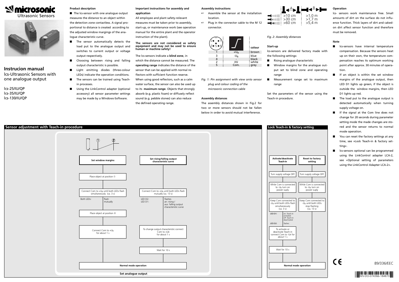 Microsonic lcs-25/IU/QP User Manual | 3 pages