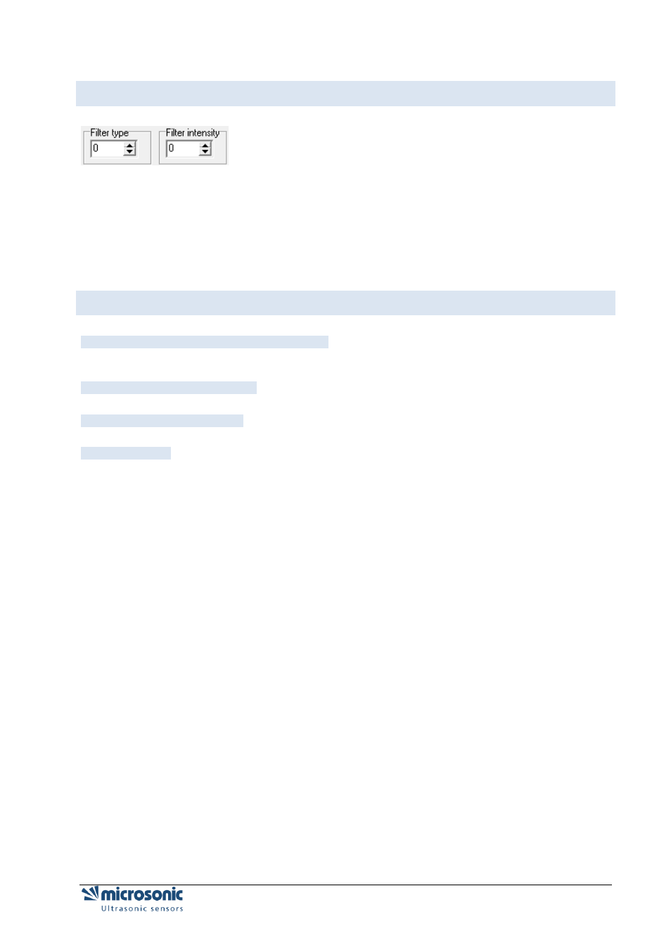 Filter setting, Other setting | Microsonic LCA-2 User Manual | Page 41 / 51