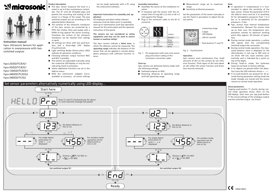 Microsonic hps+25/DD/TC/E/G1 User Manual | 3 pages