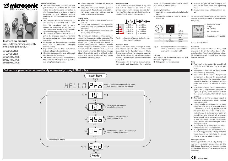 Microsonic crm+25/IU/TC/E User Manual | 3 pages