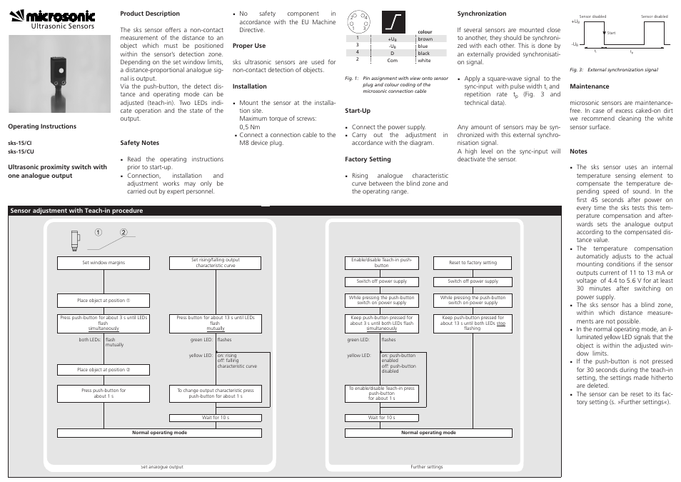 Microsonic sks-15/CI User Manual | 2 pages
