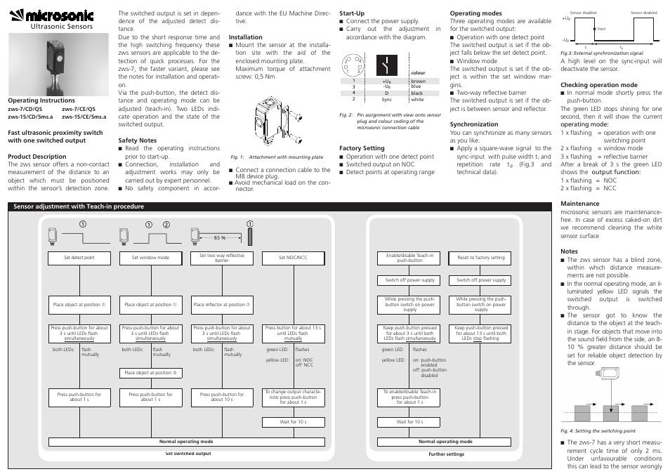 Microsonic zws-7/CD/QS User Manual | 2 pages