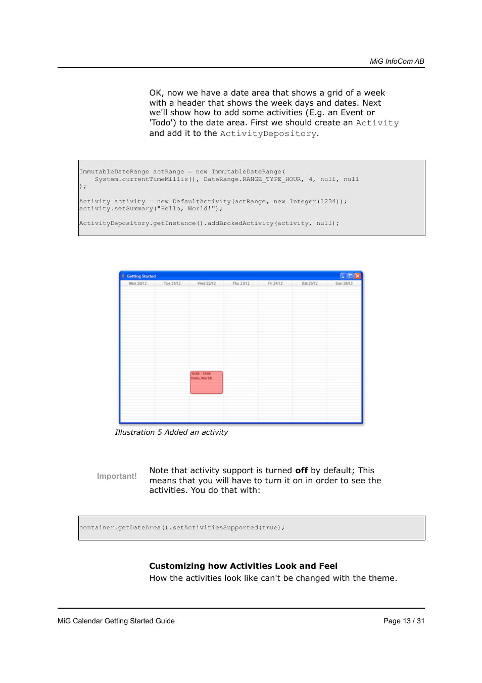 MiG InfoCom MiG Calendar Getting Started Guide User Manual | Page 13 / 31