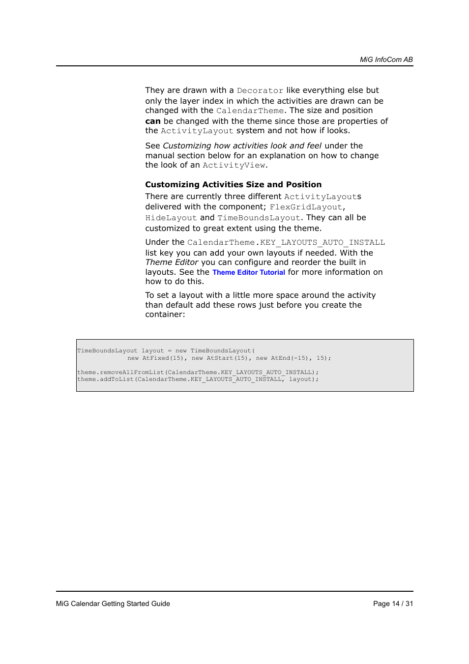 MiG InfoCom MiG Calendar Getting Started Guide User Manual | Page 14 / 31