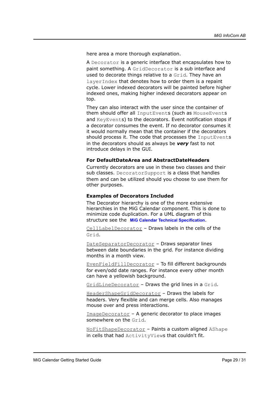 MiG InfoCom MiG Calendar Getting Started Guide User Manual | Page 29 / 31