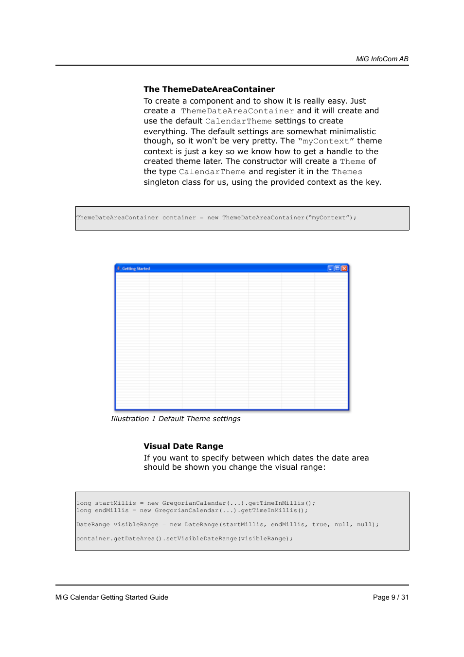 MiG InfoCom MiG Calendar Getting Started Guide User Manual | Page 9 / 31