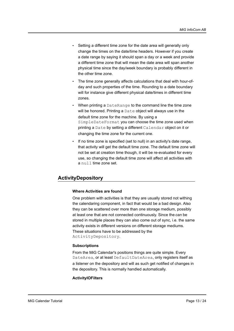 Activitydepository | MiG InfoCom MiG Calendar Tutorial User Manual | Page 13 / 24