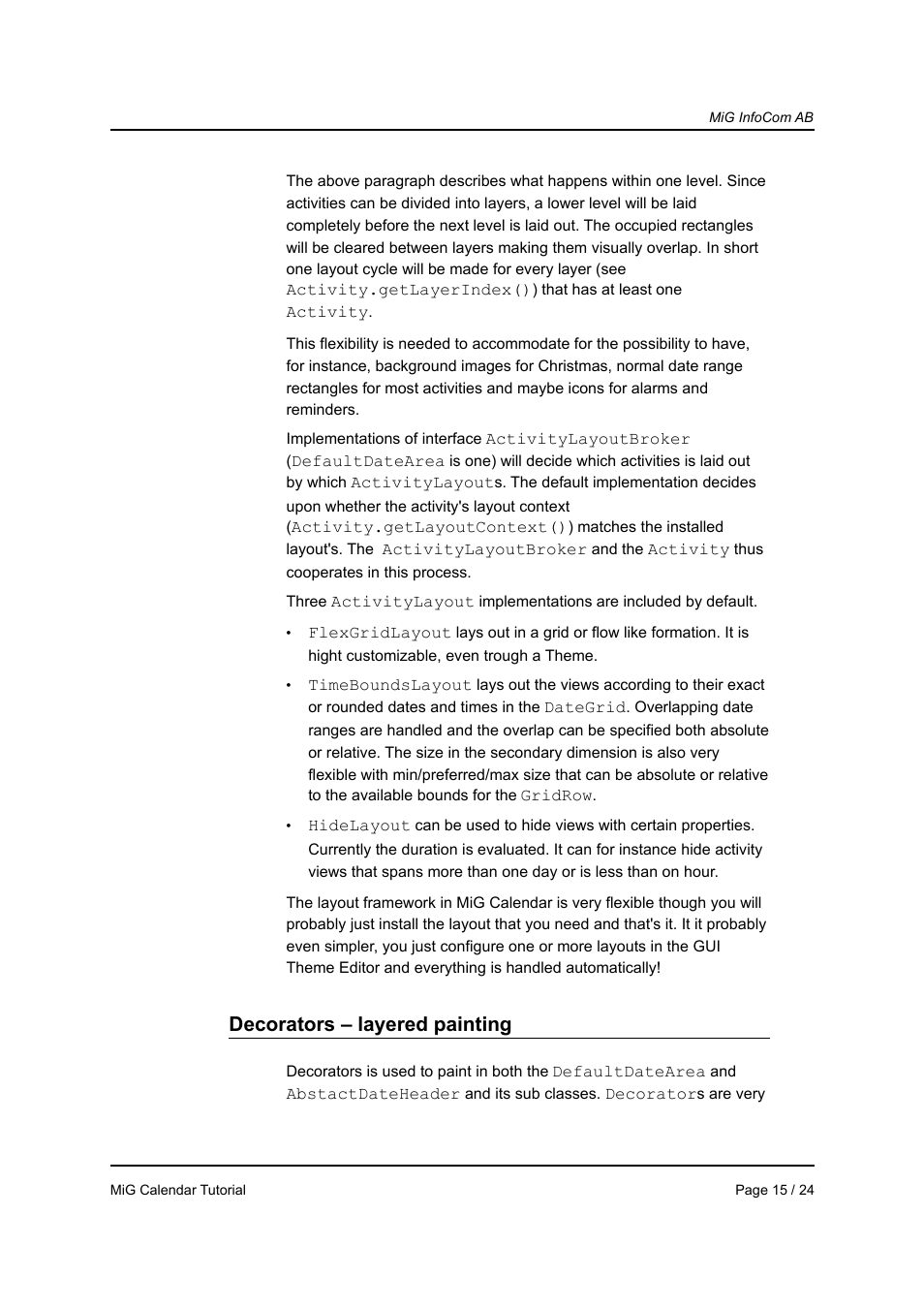 Decorators – layered painting | MiG InfoCom MiG Calendar Tutorial User Manual | Page 15 / 24