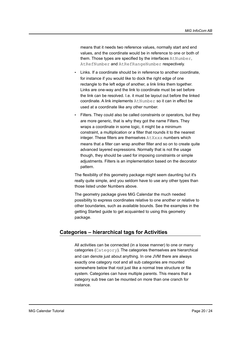 Categories – hierarchical tags for activities | MiG InfoCom MiG Calendar Tutorial User Manual | Page 20 / 24