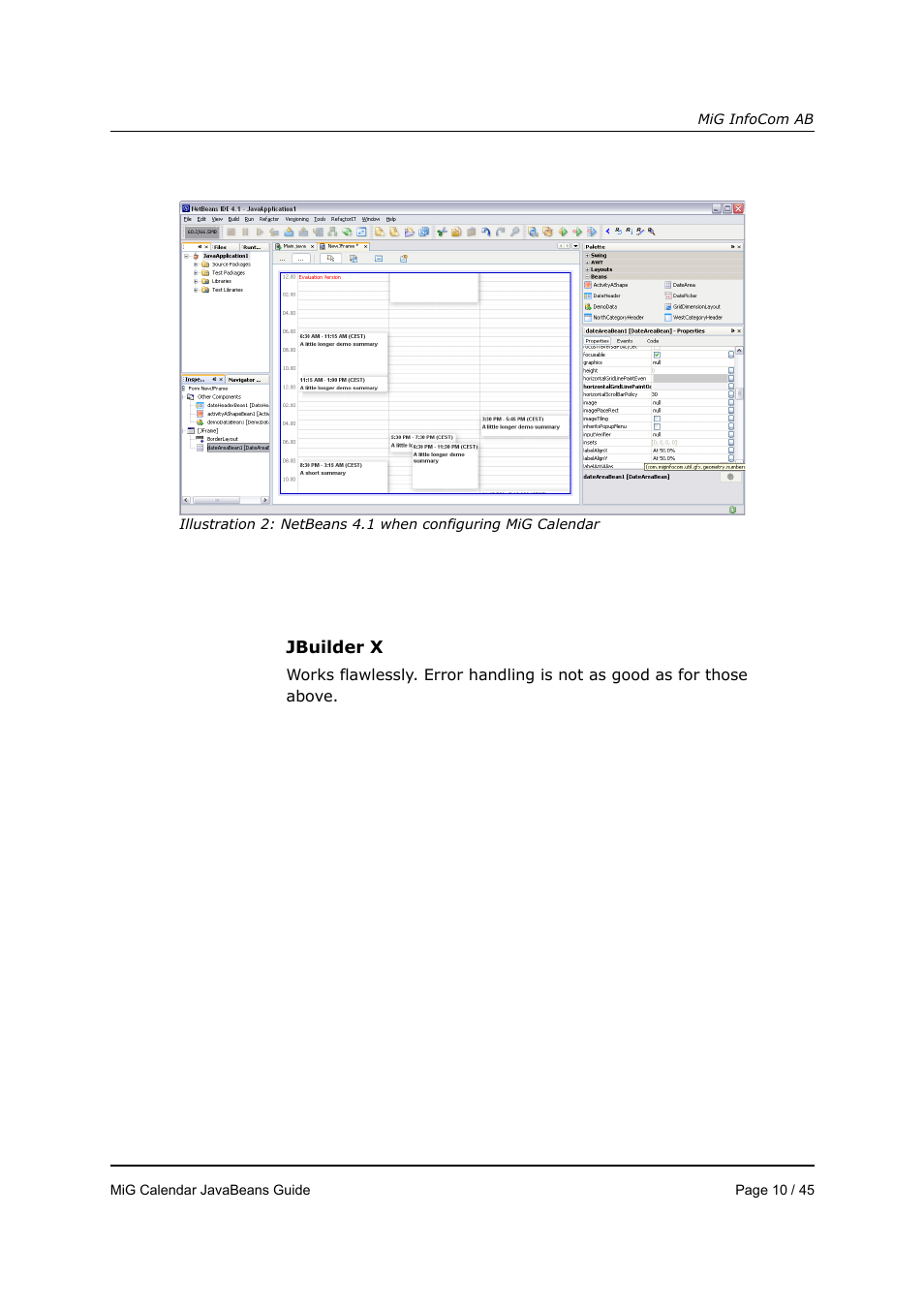 MiG InfoCom MiG Calendar JavaBeans Guide User Manual | Page 10 / 45