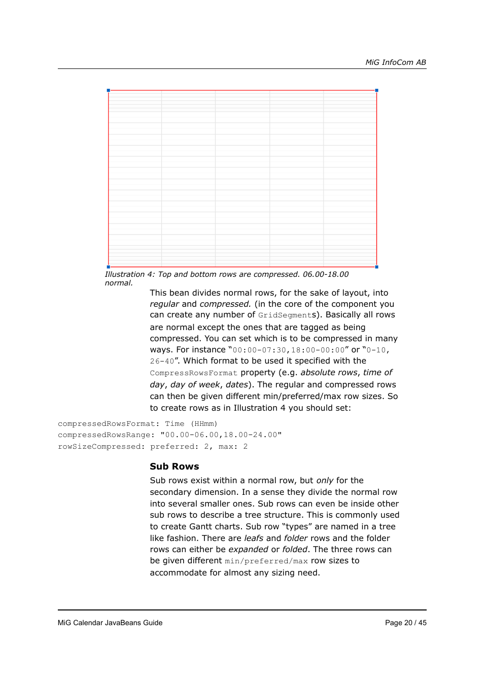 MiG InfoCom MiG Calendar JavaBeans Guide User Manual | Page 20 / 45