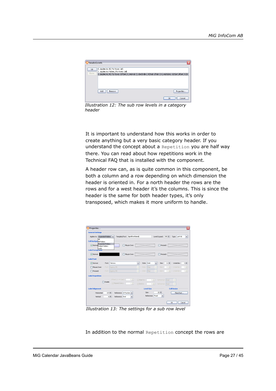 MiG InfoCom MiG Calendar JavaBeans Guide User Manual | Page 27 / 45