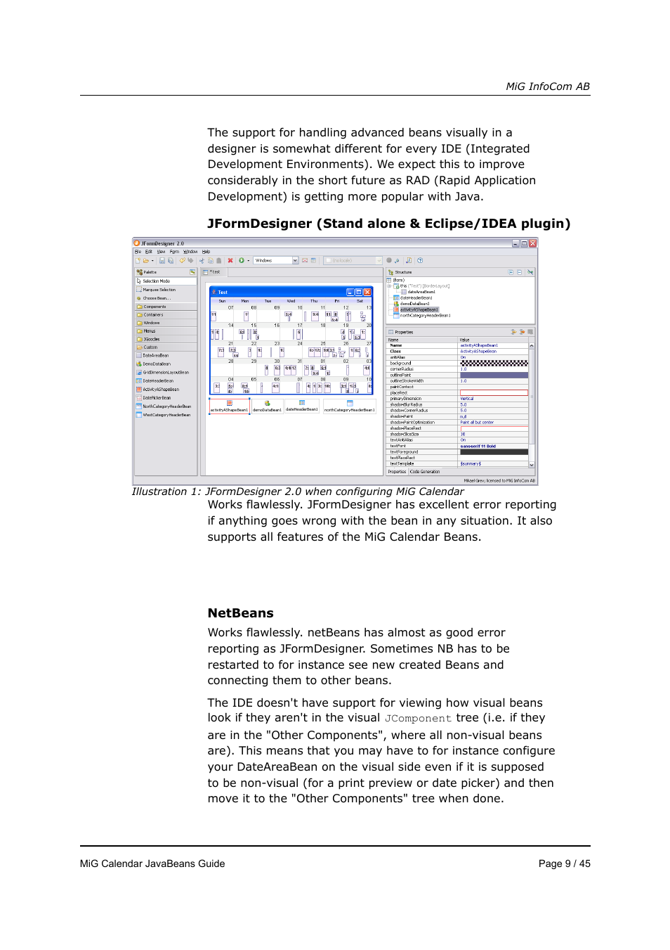 MiG InfoCom MiG Calendar JavaBeans Guide User Manual | Page 9 / 45