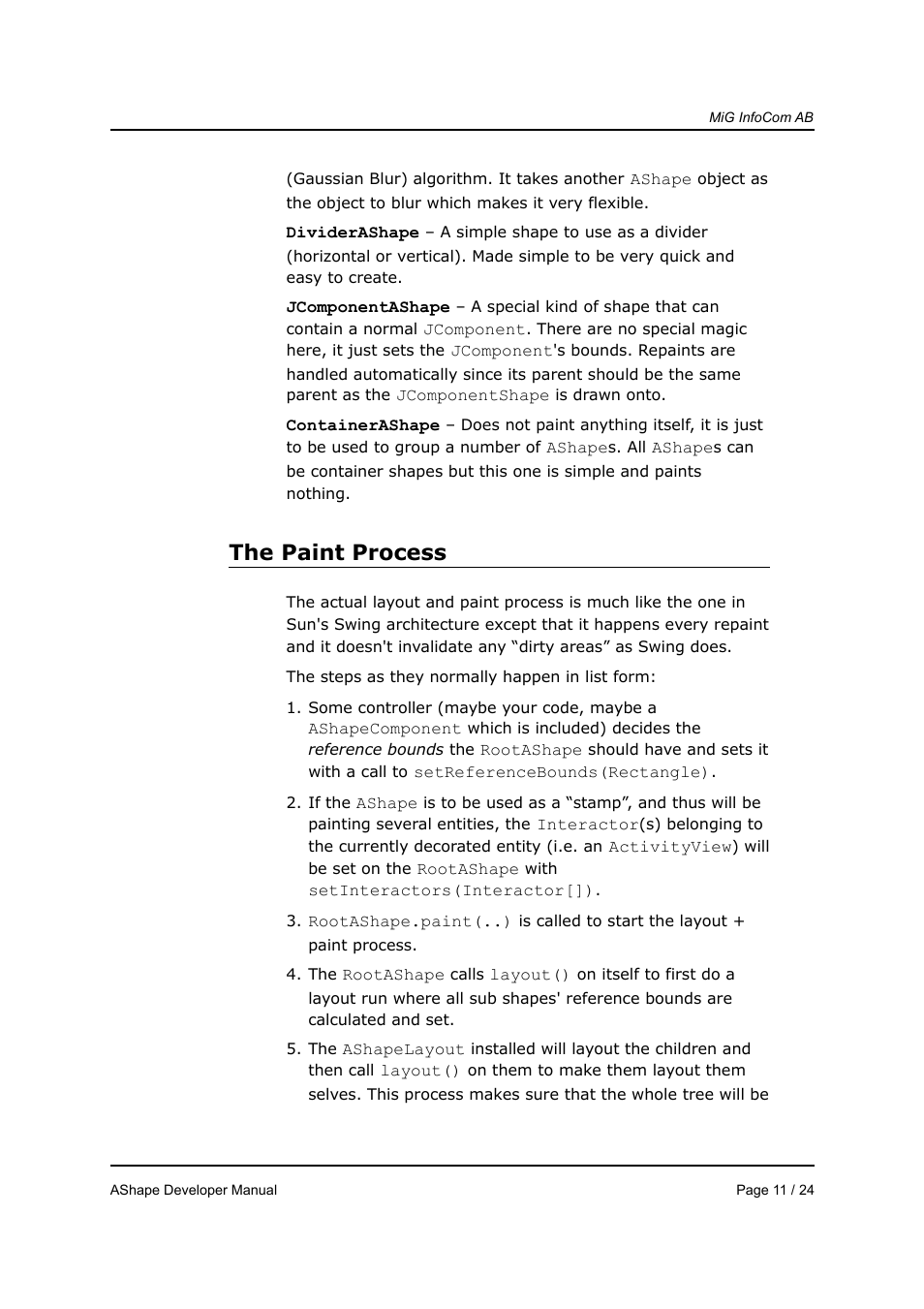 The paint process | MiG InfoCom MiG Calendar AShape Developer Manual User Manual | Page 11 / 24