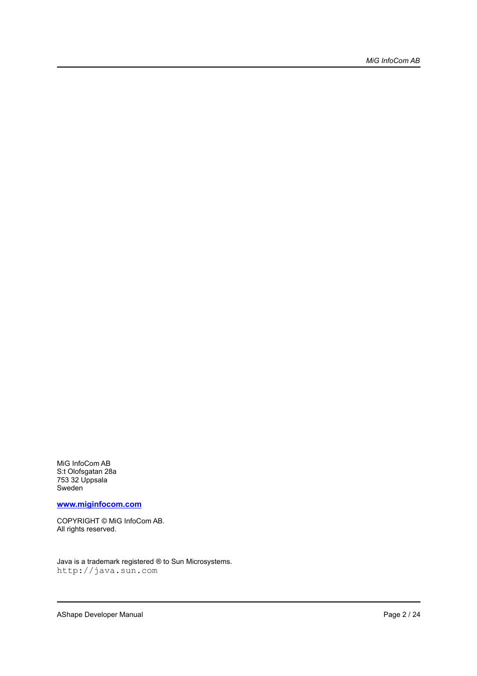 MiG InfoCom MiG Calendar AShape Developer Manual User Manual | Page 2 / 24