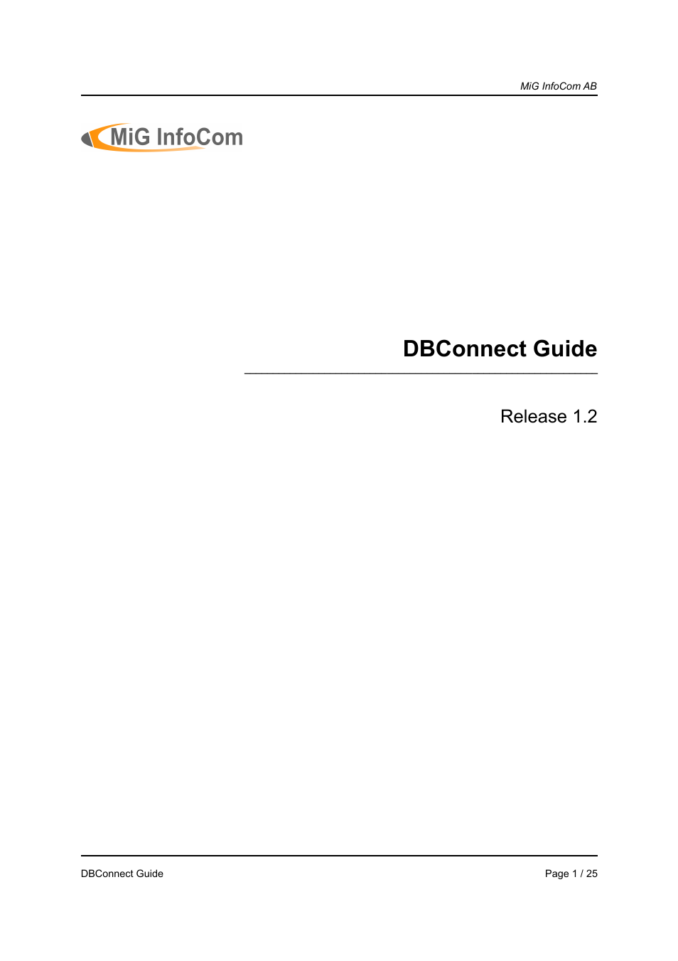 MiG InfoCom MiG Calendar DBConnect Guide User Manual | 25 pages