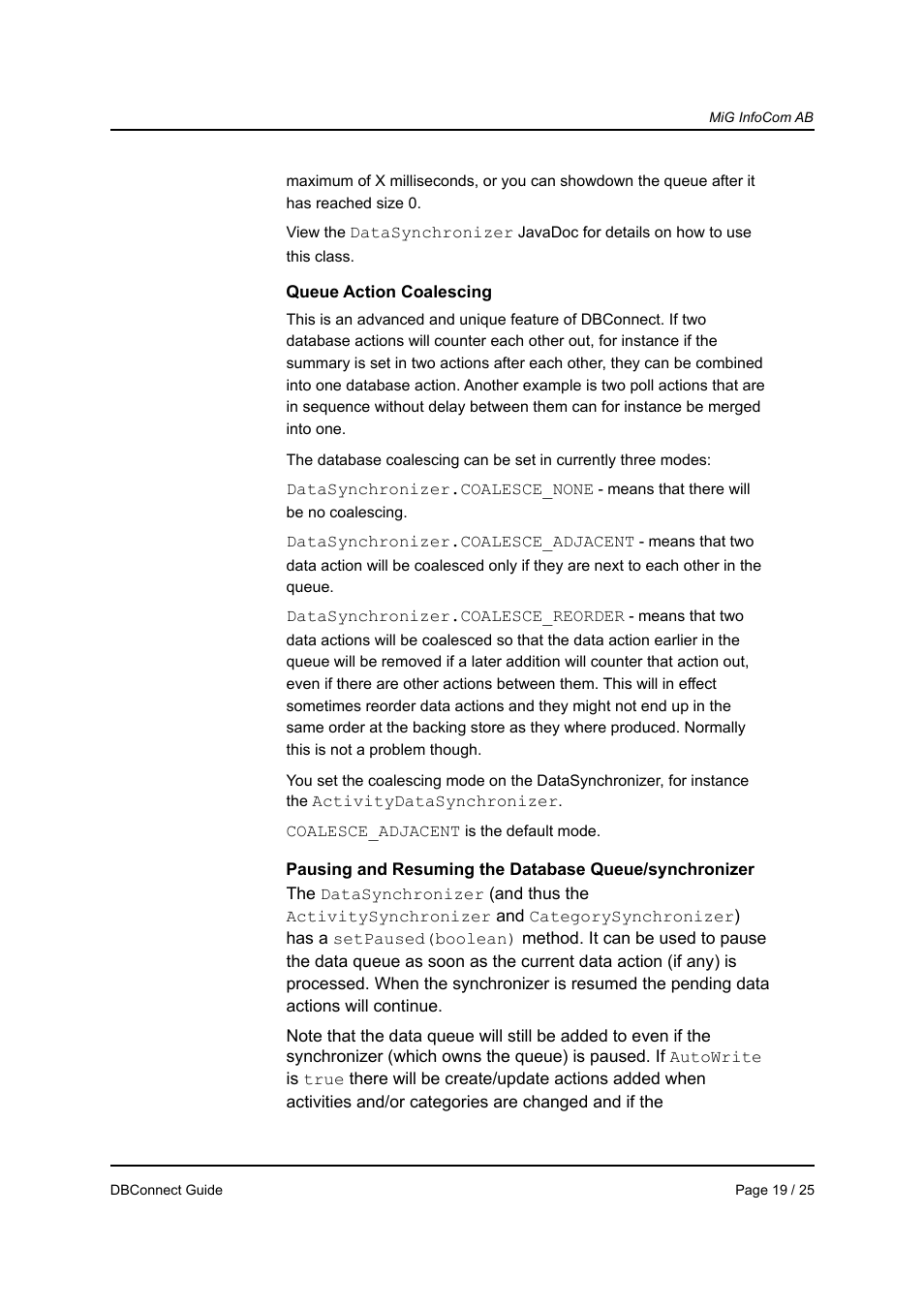 MiG InfoCom MiG Calendar DBConnect Guide User Manual | Page 19 / 25