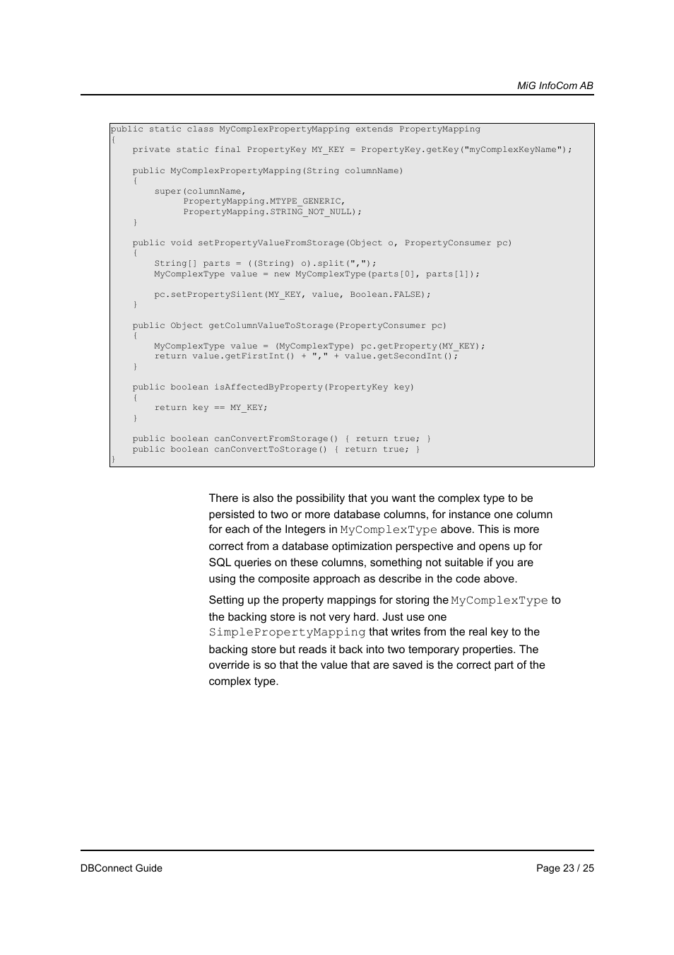 MiG InfoCom MiG Calendar DBConnect Guide User Manual | Page 23 / 25