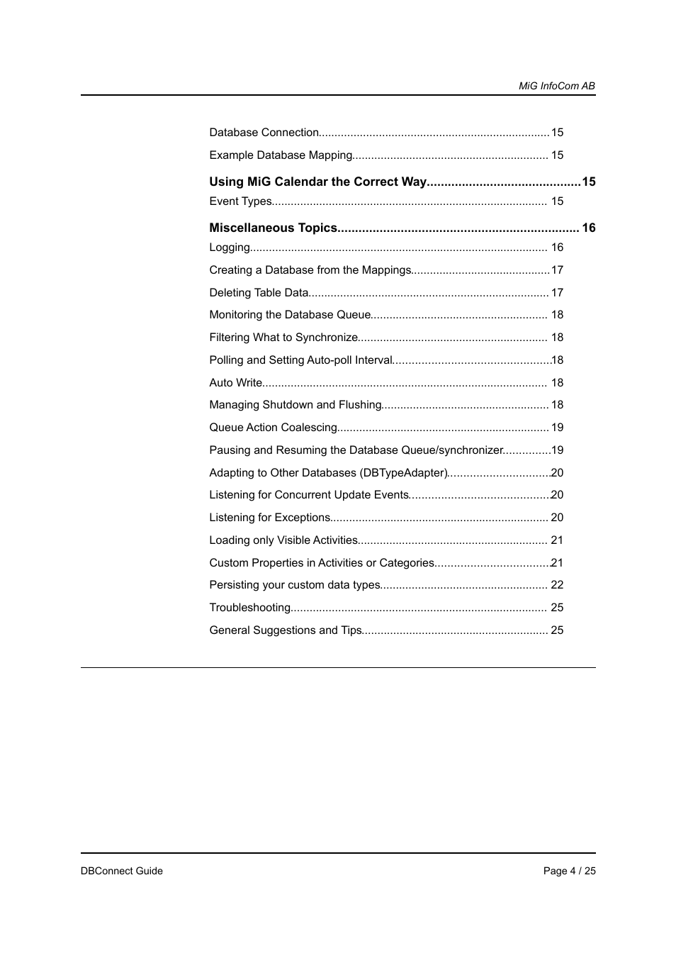 MiG InfoCom MiG Calendar DBConnect Guide User Manual | Page 4 / 25