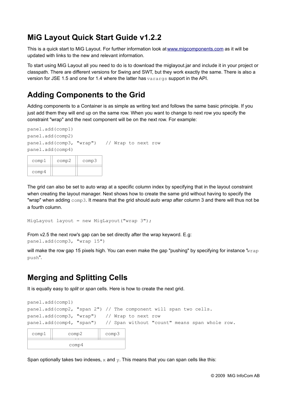 MiG InfoCom MiG Layout Quick Start Guide User Manual | 7 pages