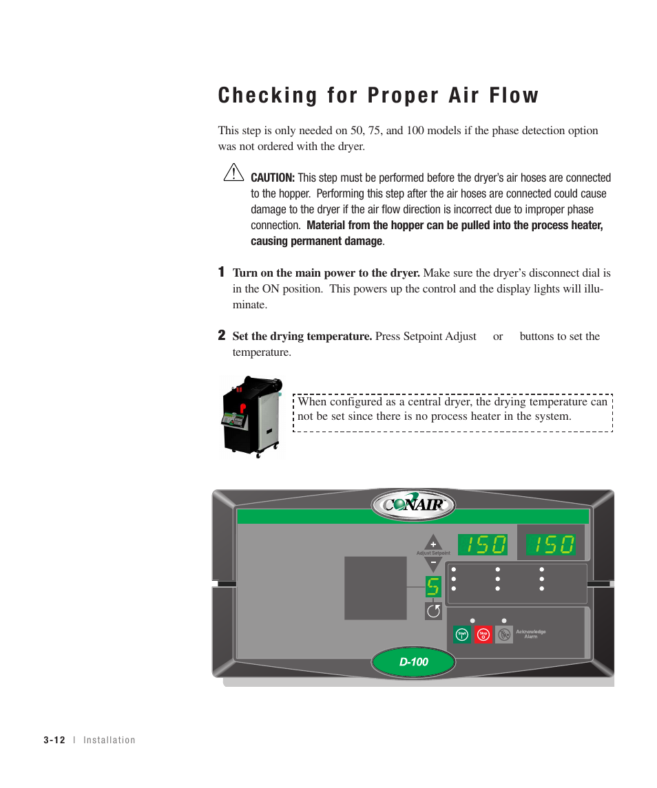 Central | Conair 100 User Manual | Page 34 / 128