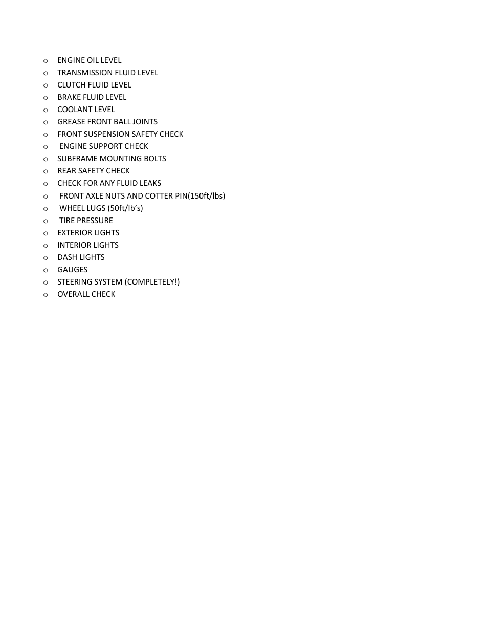 Final check list | Mini Tec 520000 MTD Kit User Manual | Page 21 / 21