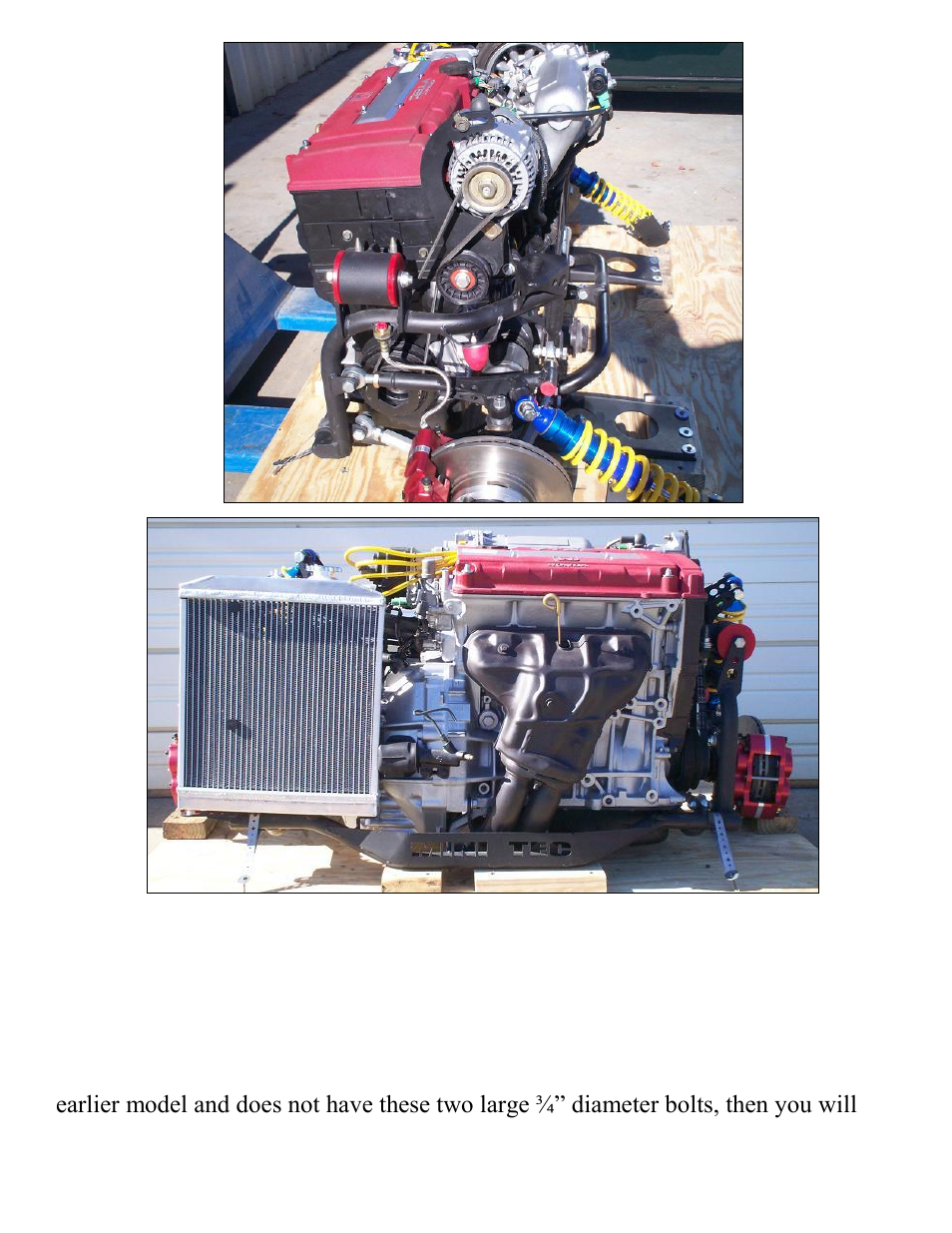 Install engine and subframe into mini | Mini Tec MTB2 Kit User Manual | Page 8 / 22