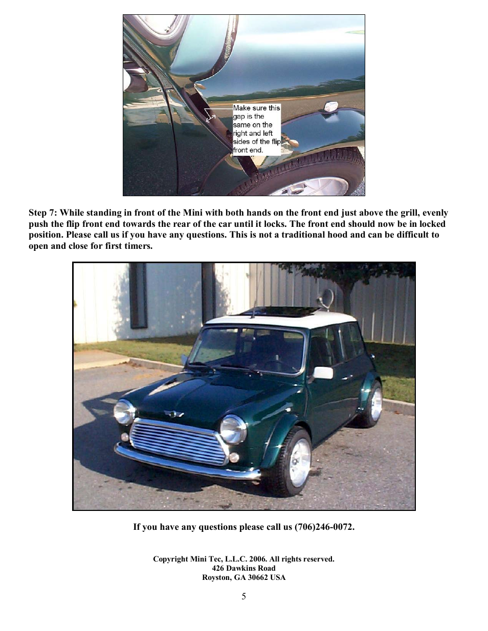 Mini Tec 130000 MT Flip Front Kit User Manual | Page 5 / 5