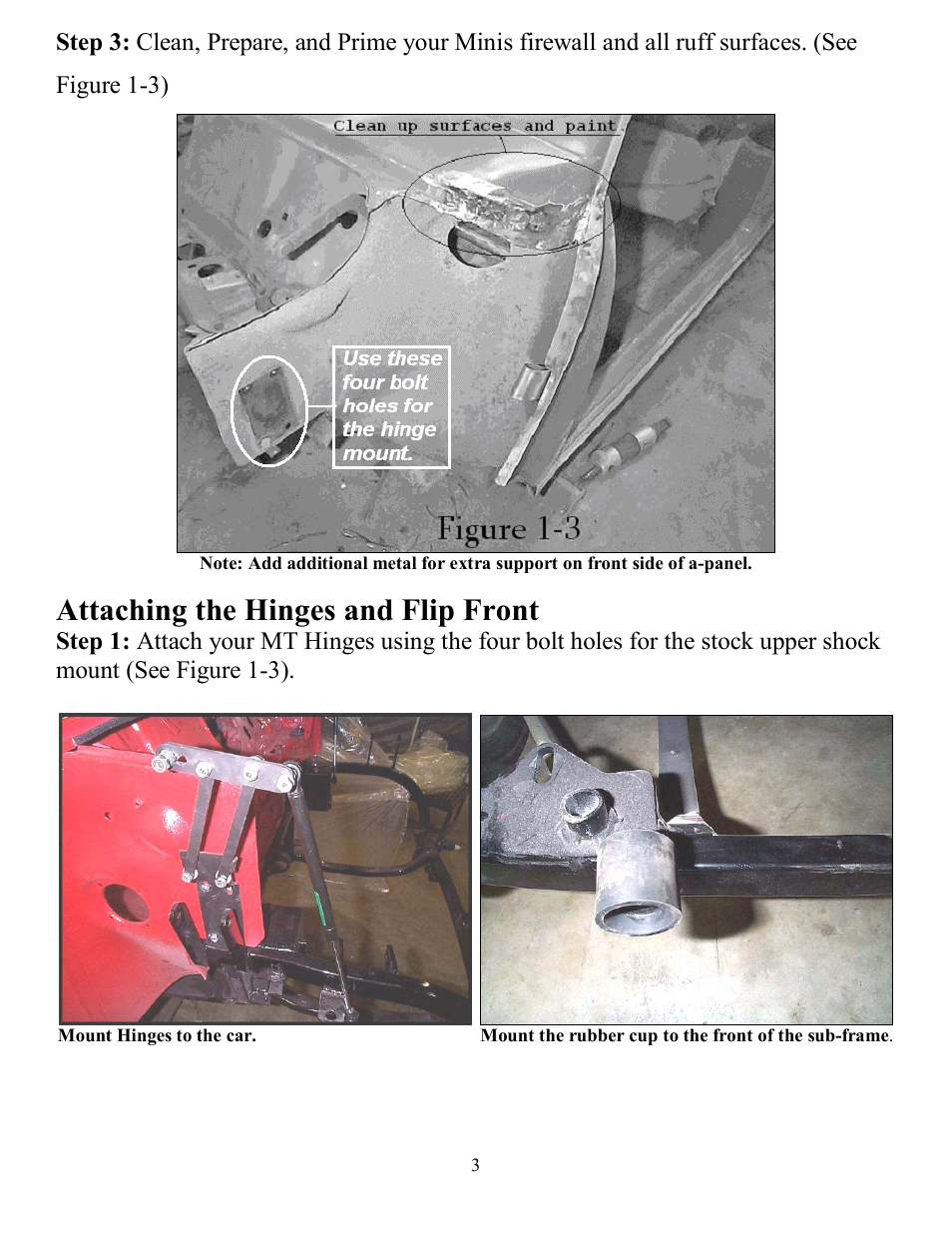 Attaching the hinges and flip front | Mini Tec 130000 MT Flip Front Kit Installation User Manual | Page 3 / 5