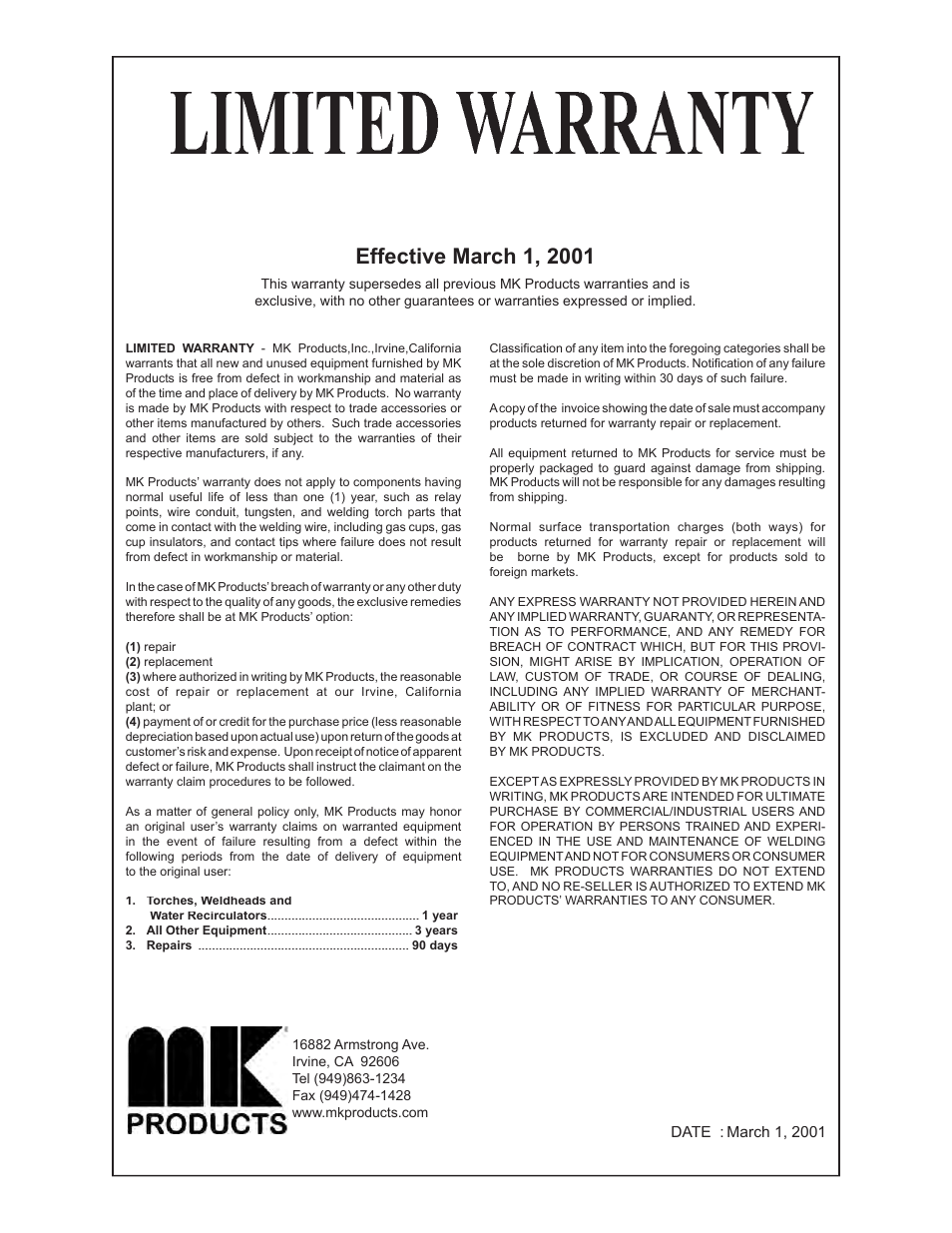MK Products MiniMicro Orbital Weldhead User Manual | Page 29 / 30