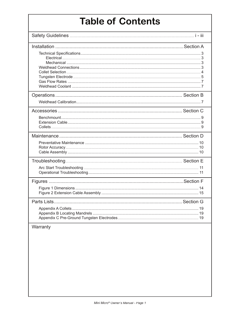 MK Products MiniMicro Orbital Weldhead User Manual | Page 7 / 30