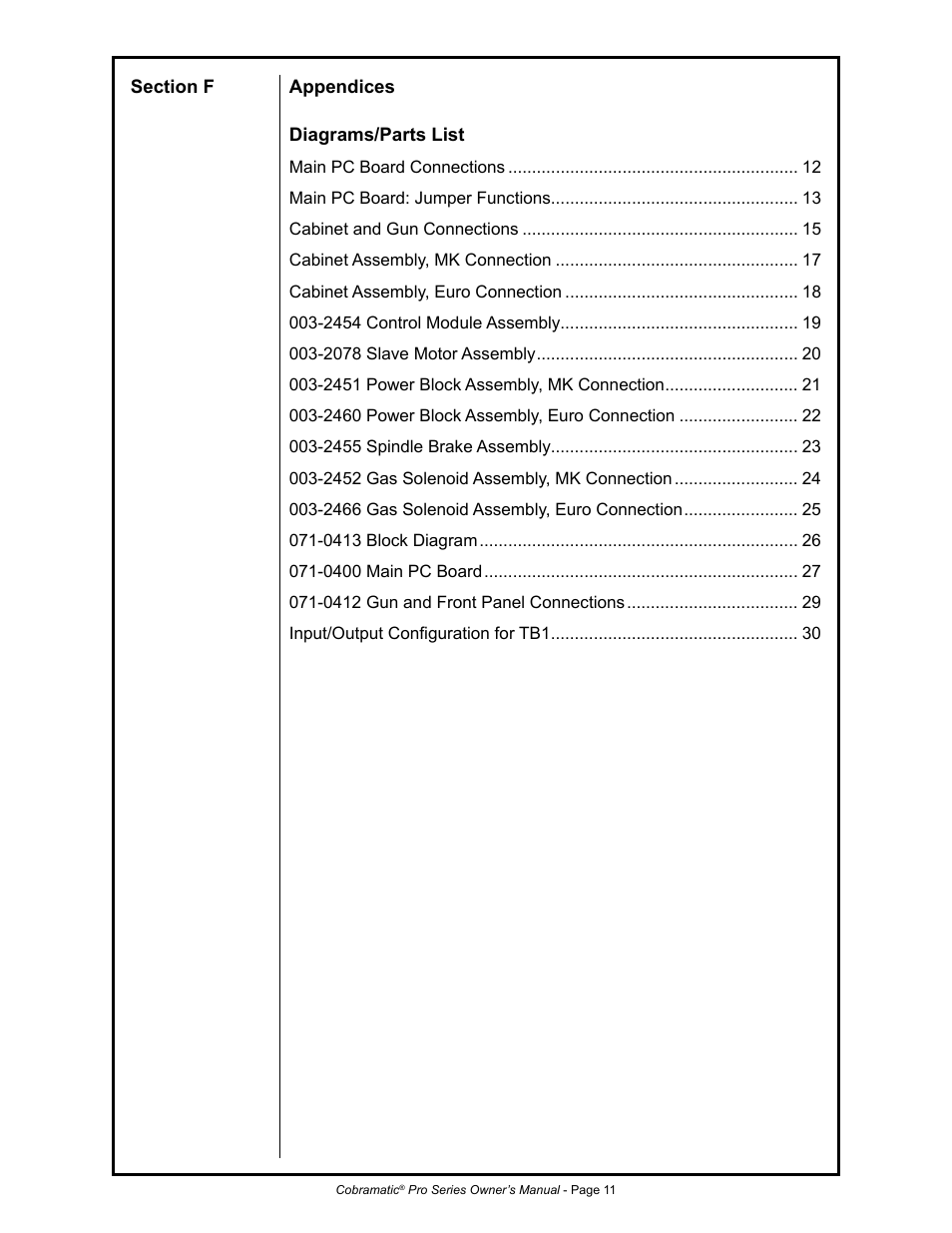 MK Products MK Cobramatic Pro Series User Manual | Page 18 / 43