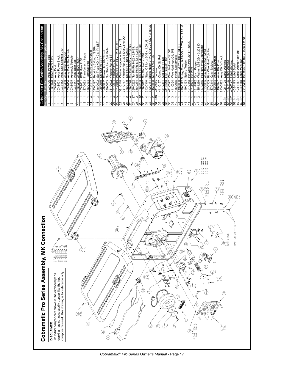 Cobramatic pro series assembly , mk connection | MK Products MK Cobramatic Pro Series User Manual | Page 24 / 43