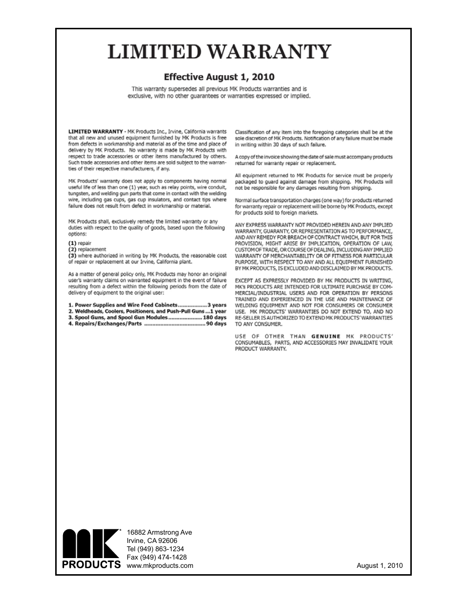 MK Products MK Cobramatic Pro Series User Manual | Page 42 / 43