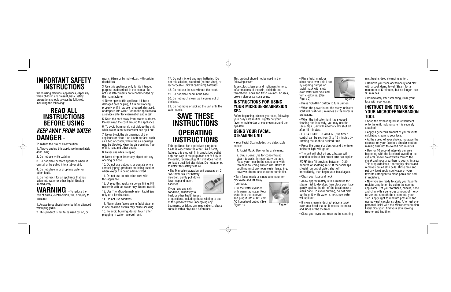 Conair Facial Steamer User Manual | 2 pages