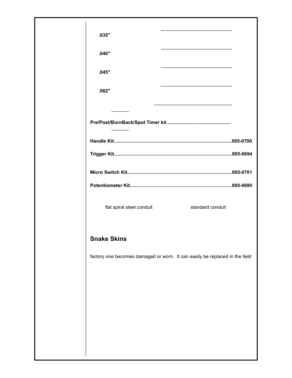 Conduits, Snake skins | MK Products CobraMAX User Manual | Page 12 / 28