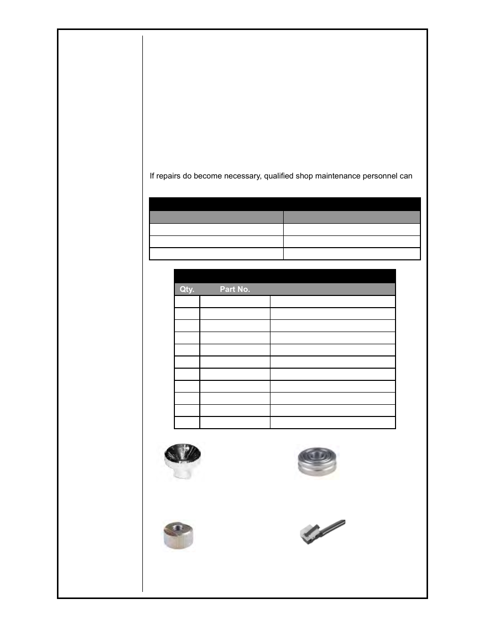 Periodic maintenance, Recommended spare parts list | MK Products CobraMAX User Manual | Page 14 / 28